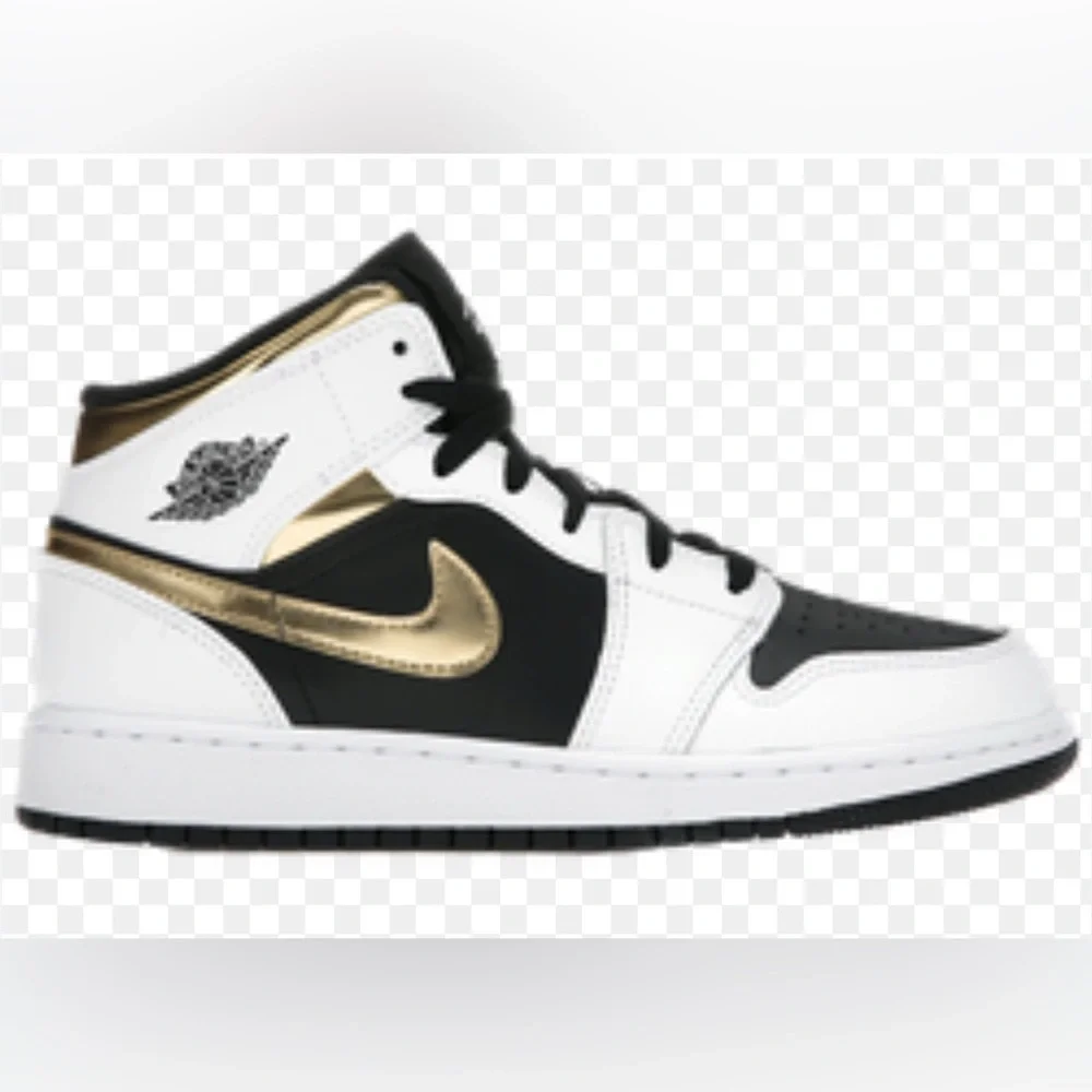 Nike Air Jordan 1 Mid White Gold Black